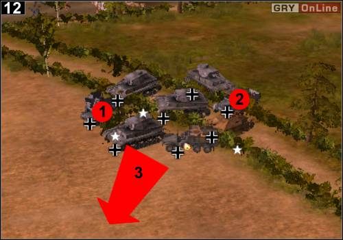 Nie zajmuj punktu, który masz bronić tylko poczekaj aż wróg się zgrupuje - [Alianci] Misja 4 [Opis 4] w Codename Panzers - Faza Pierwsza - Codename: Panzers - Faza Pierwsza - poradnik do gry