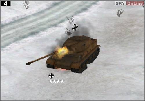 Podczas trzeciego ataku zwracaj uwagę na czołg, nad którym będzie się kręcił krzyż niemiecki - [Alianci] Misja 7 [Opis 2] w Codename Panzers - Faza Pierwsza - Codename: Panzers - Faza Pierwsza - poradnik do gry