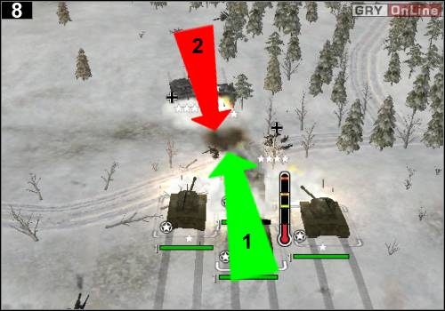 Pierwsze starcie nastąpi z trzema czołgami, które wyjadą z [2] - [Alianci] Misja 8 [Opis 3] w Codename Panzers - Faza Pierwsza - Codename: Panzers - Faza Pierwsza - poradnik do gry