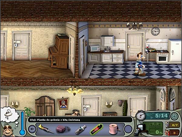 Wróć do salonu, a kiedy Sąsiad wróci po szarlotkę na górę, wtedy zejdź do łazienki - [Sezon 1] Szarlotka | Opis przejścia Sąsiedzi z Piekła Rodem - Sąsiedzi z Piekła Rodem - poradnik do gry