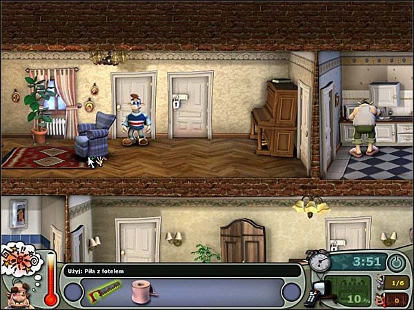 Sąsiad teraz powinien pójść do kuchni, ty zejdź na dół i wstąp do łazienki - [Sezon 1] Telemaniak | Opis przejścia Sąsiedzi z Piekła Rodem - Sąsiedzi z Piekła Rodem - poradnik do gry