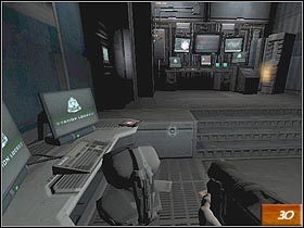 Wróć się do rozwidlenia dróg (#28) i zejdź po schodach do holu - [Opis] Administration | Doom III - Doom III - poradnik do gry