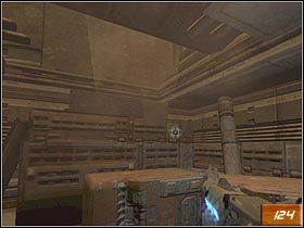 Po przedarciu się przez jaskinię, dotrzesz do kolejnej sali, w której podłoga zalana jest kwasem (#121) - [Opis] Monorail Skybridge, Recycling - Sector 1 cz.2 | Doom III - Doom III - poradnik do gry