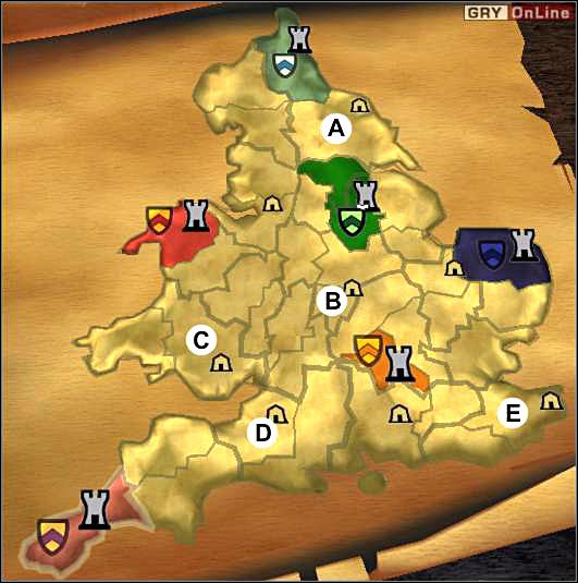 Poniżej zamieszczone są wszystkie opcje oraz ich funkcje - Mapa Anglii i opcje | Robin Hood Defender of the Crown - Robin Hood: Defender of the Crown - poradnik do gry