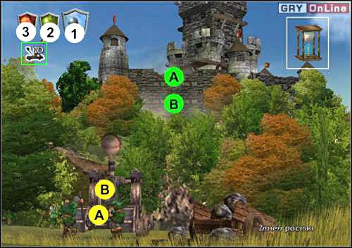 Kiedy przejdziesz do oblężenia, zobaczysz obrazek podobny do powyższego - Oblężenie | Robin Hood Defender of the Crown - Robin Hood: Defender of the Crown - poradnik do gry