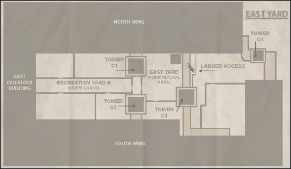 East Cell Block Yard Map - [Poziom 4] cz.1 - The Suffering - poradnik do gry