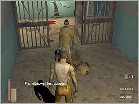 Po wejściu znajdujemy po chwili instrukcję do obsługi miotacza ognia - [Poziom 4] cz.7 - The Suffering - poradnik do gry