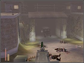 Po wybiciu przeciwników musimy strzelić pod koła autobusu tak, aby stoczył się na dół i otworzył bramę - [Poziom 17] cz.1 - The Suffering - poradnik do gry