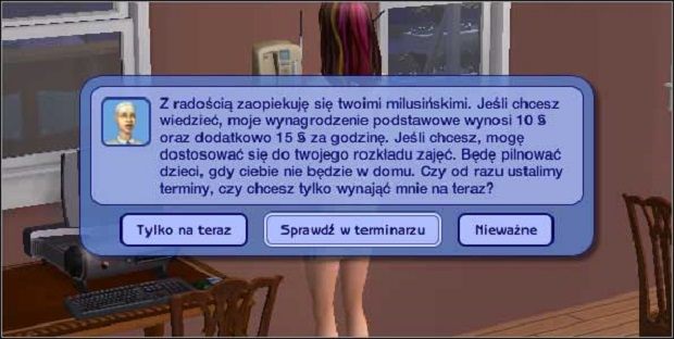 Opiekunka do dziecka - zajmuje się ona naszymi dziećmi w momencie, kiedy zostają same w domu, ponieważ dorośli Simowie (rodzice) pracują - Telefon | The Sims 2 - The Sims 2 - Pełna Kolekcja - poradniki