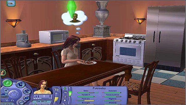 Należy mieć oczywiście lodówkę, kuchenkę oraz jakąś wolną półkę, na której możemy przygotować składniki przed gotowaniem - Potrzeby | The Sims 2 - The Sims 2 - Pełna Kolekcja - poradniki