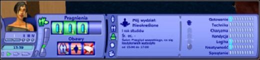 Właściwie wygląda on tak samo jak w oryginalnej wersji gry - Panel | Na Studiach | The Sims 2 - The Sims 2 - Pełna Kolekcja - poradniki