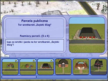 Będąc na ekranie zarządzania całym otoczeniem, warto dostawić nowe domy oraz parcele publiczne (jak chociażby tor wrotkarski). - Zmiany globalne | The Sims 2 - The Sims 2 - Pełna Kolekcja - poradniki