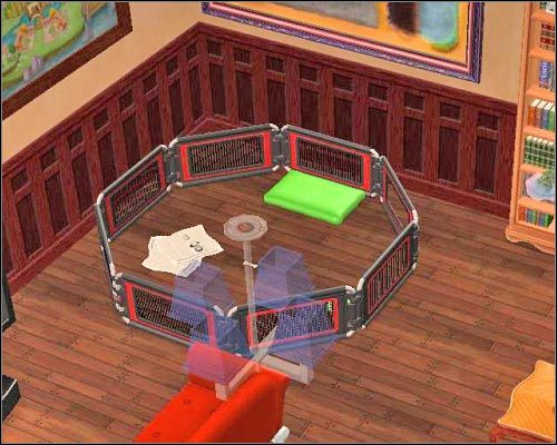 Kojec jest niestety dość dużych rozmiarów, toteż raczej nie zmieści się w małym mieszkaniu. - Inne atrakcje | The Sims 2 - The Sims 2 - Pełna Kolekcja - poradniki