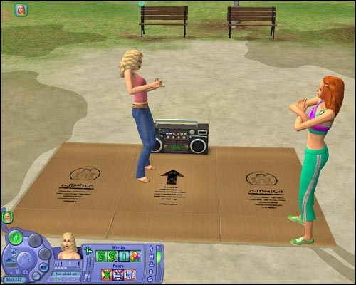 Przetestowanie nowych umiejętności nie zakłada konieczności klikania na innych Simach, tak jak miało to miejsce w przypadku zwykłego tańca - Mniej istotne kwestie | The Sims 2 - The Sims 2 - Pełna Kolekcja - poradniki