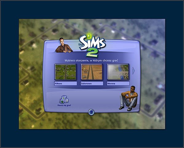 Lecz jeśli przewiniemy listę z tymi otoczeniami, ukaże się inna opcja - Pierwsze kroki | The Sims 2 - The Sims 2 - Pełna Kolekcja - poradniki
