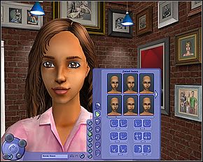 Skronie - można tu zmienić kształt brwi (wydłużyć bądź skrócić, zmienić ich gęstość a także ich ułożenie względem oka) - Krok III | The Sims 2 - The Sims 2 - Pełna Kolekcja - poradniki