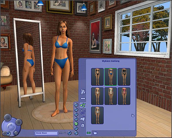 Pidżama - dla pań dostępne są różnego rodzaju koszule nocne, peniuary, bądź też standardowe pidżamy (spodnie + bluzka), dla panów natomiast są to raczej zwykłe pidżamy (spodnie + bluza), bądź też wersje bardziej nowoczesne - same spodnie - Krok V | The Sims 2 - The Sims 2 - Pełna Kolekcja - poradniki