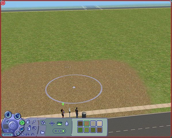 Aby utworzyć zbiornik wodny na terenie naszej parceli, musimy wybrać opcję Woda i kliknąć w danym miejscu, na którym mamy zamiar to zrobić - Przygotowanie terenu | The Sims 2 - The Sims 2 - Pełna Kolekcja - poradniki