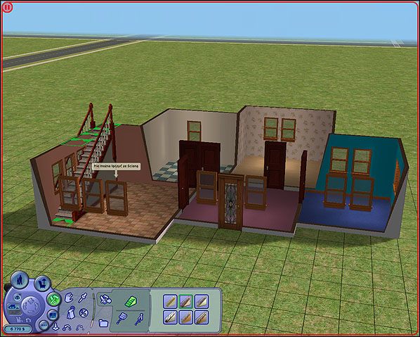 Jeżeli zdecydowaliśmy się wcześniej na budowę fundamentów naszego domu, należy zamontować też krótkie schody zewnętrzne, które umożliwią wejście Sima do jego własnego domu - Schody | The Sims 2 - The Sims 2 - Pełna Kolekcja - poradniki
