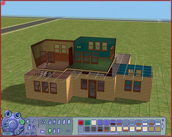 Zatem należałoby teraz wszystkie powyższe rozdziały dotyczące budowy domów przeanalizować jeszcze raz i w ten sam sposób co parter, postawić pierwsze piętro (a w razie potrzeby również i drugie) - Kolejne piętra | The Sims 2 - The Sims 2 - Pełna Kolekcja - poradniki