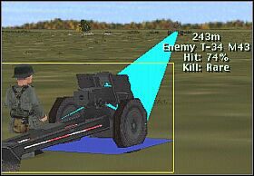 Na górze: z lewej rumuńskie działo 75 mm 97/38, po prawej węgierskie działo przeciwpancerne 47 mm - Rok 1942 | Porównanie sprzętu | Combat Mission 2 Barbarossa to Berlin - Combat Mission 2: Barbarossa to Berlin - poradnik do gry