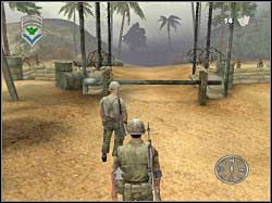 Na koniec skieruj się do widocznej za plecami pułkownika bramki kontrolnej - Baza | Misja 01 | ShellShock Nam 67 - ShellShock: Nam 67 - poradnik do gry