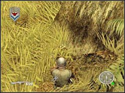 Idź za zwiadowcą, w pewnym miejscu zatrzyma się on jednak dając Ci tym samym do zrozumienia, że w okolicy znajduje się druga pułapka - Hearts and Minds (2) | Misja 02 | ShellShock Nam 67 - ShellShock: Nam 67 - poradnik do gry