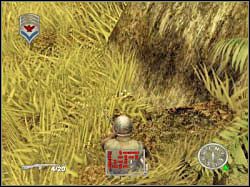 Prawidłowa kombinacja niezbędna do rozbrojenia tej pułapki to: dół, dół, dół, prawo, góra, prawo, dół, prawo, góra, góra, lewo, góra, prawo, prawo, prawo, dół, lewo, dół - Hearts and Minds (2) | Misja 02 | ShellShock Nam 67 - ShellShock: Nam 67 - poradnik do gry