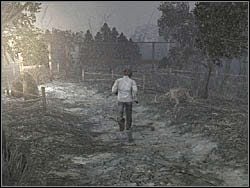 Po rozpoczęciu poziomu udaj się przed siebie w stronę bramy - Las (1) | Etap 3 w Silent Hill 4 The Room - Silent Hill 4: The Room - poradnik do gry