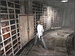 Teraz przejdź przez dwuczęściowe drzwi po przeciwnej stronie od drzwi prowadzących do cel - Podwodne więzienie (1) | Etap 4 w Silent Hill 4 The Room - Silent Hill 4: The Room - poradnik do gry
