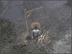 Teraz wróć jeden obszar do tyłu i zapal pochodnię od płomienia, po czym podejdź do wspomnianej studni - Las po raz drugi (3) | Etap 9 w Silent Hill 4 The Room - Silent Hill 4: The Room - poradnik do gry