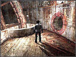 Znajdziesz się w dużym pomieszczeniu z wodnym kołowrotem - Wodne więzienie po raz drugi (4) | Etap 10 w Silent Hill 4 The Room - Silent Hill 4: The Room - poradnik do gry