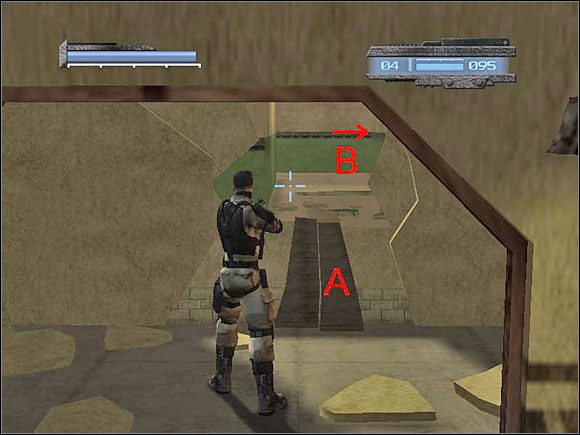 Na piętrze skręć do pierwszego pokoju na kładkę (A), po czym idź, tak jak prowadzi droga (B) - Misja 2 - Opening Move | kill.switch - kill.switch - poradnik do gry
