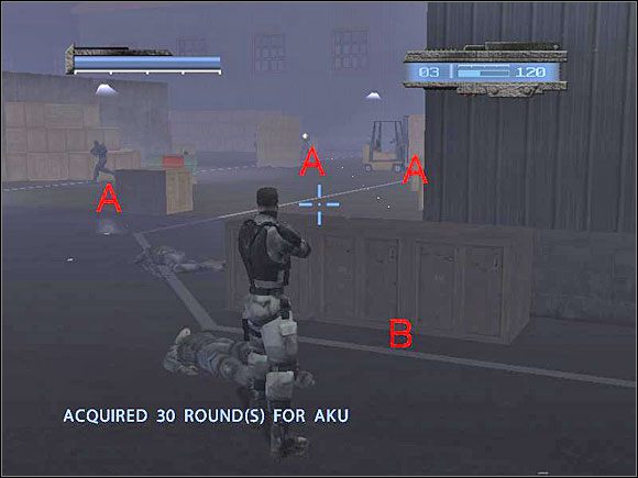 Będąc na większej przestrzeni uważaj na biegających wszędzie wrogów (A) - Misja 17 - False Front | kill.switch - kill.switch - poradnik do gry