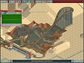 Trzecia ikona od prawej pokazuje nam statystyki kolejki - Obsługa coastera | Rollercoastery w RollerCoaster Tycoon - RollerCoaster Tycoon - poradnik do gry