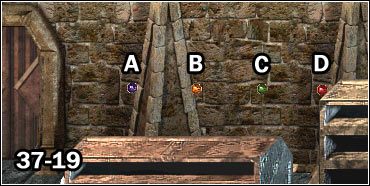 Przełączamy je w kolejności D - C - A - B co otworzy nam drzwi znajdujące się na tej ścianie - Akademia II (2) | AKT 4 | Beyond Divinity - Beyond Divinity - poradnik do gry