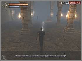 Będziesz tu musiał pokonać najpierw rycerza (lewy obrazek), a potem dwóch zombie (prawy obrazek) - Tutorial A - Shade: Gniew Aniołów - poradnik do gry