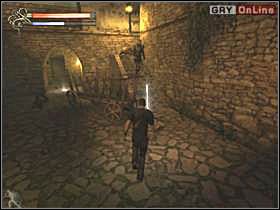 Po lewej znajduje się krata, która na początku poziomu się zamknęła - 09 - Płonące miasto cz.1 - Shade: Gniew Aniołów - poradnik do gry