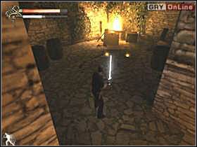 Potem zajmij się rycerzami, oraz trzecim - silniejszym, w zbroi - który pojawi się, gdy zejdziesz na dół (lewy obrazek) - 09 - Płonące miasto cz.2 - Shade: Gniew Aniołów - poradnik do gry