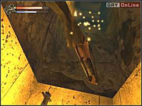 Przycisk spowodował dwie rzeczy - jedną z nich jest otwarcie klapy w podłodze z drabiną (jest ona pokazana na lewym obrazku, niedaleko studni życia) - 17 - Żywiciel Serket cz.1 - Shade: Gniew Aniołów - poradnik do gry