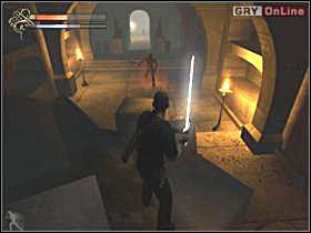 Zejdź schodami - pojawi się strażnik z mieczem - 21 - Pola pokoju cz.1 - Shade: Gniew Aniołów - poradnik do gry