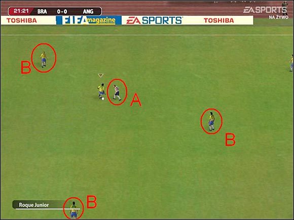 Podania te są potrzebne też w strefie tzw - Podania do nogi po ziemi | Klawiszologia | FIFA Football 2005 - FIFA Football 2005 - poradnik do gry