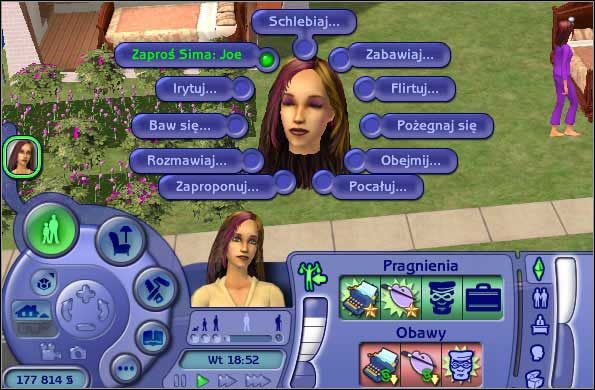 Następnie należy (postacią kobiety) kliknąć na mężczyznę (który ma być ojcem dziecka) i wybrać opcję Zaproś Sima - Ciąża | The Sims 2 - The Sims 2 - Pełna Kolekcja - poradniki