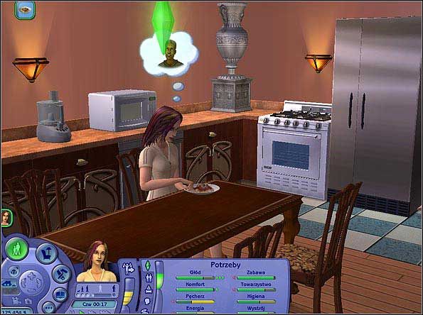 Należy mieć oczywiście lodówkę, kuchenkę oraz jakąś wolną półkę, na której możemy przygotować składniki przed gotowaniem - Głód | The Sims 2 - The Sims 2 - Pełna Kolekcja - poradniki