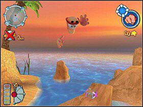 Ostatni skarb znajduje się w punkcie [5] , jedyny problem z jego zdobyciem może stanowić otaczająca go woda - Kampania egipska [misja 1] | Worms Forts Oblężenie - Worms Forts: Oblężenie - poradnik do gry