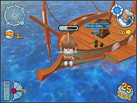 W drugiej turze, za pomocą plecaka rakietowego wysyłamy jednego z naszych robaków na statek Pirata Japiszona [2] - Kampania grecka [misja 8] | Worms Forts Oblężenie - Worms Forts: Oblężenie - poradnik do gry