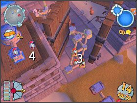 Musimy otoczyć dwa posągi stojące nieopodal naszych fortyfikacji i pozbyć się dwóch drużyn przeciwnika - Kampania grecka [misja 9] | Worms Forts Oblężenie - Worms Forts: Oblężenie - poradnik do gry