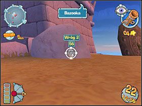 Teraz zajmujemy się kolejno wszystkimi robakami za pomocą bazooki (gdy posągi są otoczone zadaje dwa razy więcej obrażeń - Kampania grecka [misja 9] | Worms Forts Oblężenie - Worms Forts: Oblężenie - poradnik do gry