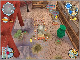 Teraz pozostaje zająć ostatnie punkty kluczowe, będziemy musieli podejść do nich z przeciwnej strony mostu, gdyż w przeciwnym wypadku zablokujemy sobie ustalone w celach misji miejsce postawienia cudu - Kampania [misja 14] | Worms Forts Oblężenie - Worms Forts: Oblężenie - poradnik do gry