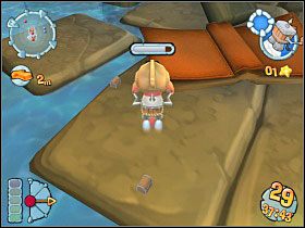 Zrzucanie może nam zająć kilka tur, ale nie zapominajmy, że w tej misji mamy nieograniczoną ilość zmian robaka, więc nic nie stoi na przeszkodzie, aby zdobywać nowe pozycje kluczowe i oddawać ruch w ręce karateki - Kampania średniowieczna [misja 17] | Worms Forts Oblężenie - Worms Forts: Oblężenie - poradnik do gry